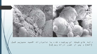 ‫عبور‬ ‫از‬ ‫قبل‬ ،‫نانوذرات‬ ‫با‬ ‫شده‬ ‫داده‬ ‫پوشش‬ ‫بستر‬
‫سازندی‬ ‫ریز‬ ‫ذرات‬ ‫جریان‬(‫الف‬)‫عبور‬ ‫از‬ ‫پس‬ ‫و‬
‫سازندی‬ ‫ریز‬ ‫ذرات‬ ‫جریان‬(‫ب‬
‫قبل‬ ‫منیزیم‬ ‫اکسید‬ ‫نانوذرات‬ ‫با‬ ‫شده‬ ‫پوشیده‬ ‫ای‬ ‫شیشه‬ ‫های‬ ‫دانه‬
(‫الف‬)‫ریز‬ ‫ذرات‬ ‫عبور‬ ‫از‬ ‫پس‬ ‫و‬(‫ب‬)
 