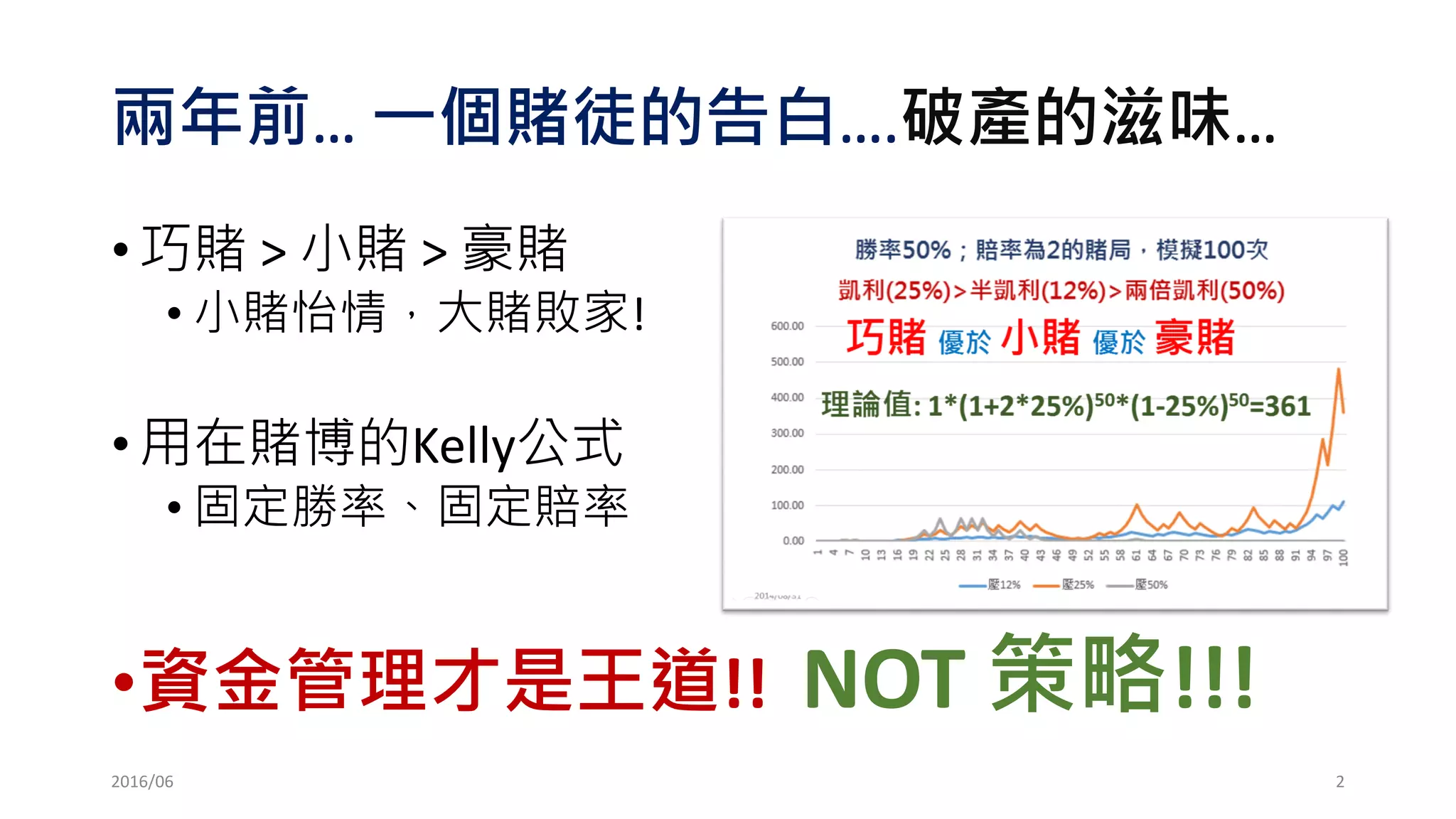 吳牧恩/一個賭徒的告白2：交易策略建構與分析，為何你該賭小一點？ | PDF