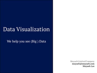 Muyueh Limited Company
muyueh@muyueh.com
Muyueh Lee
Data Visualization
We help you see (Big ) Data
 
