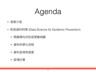 Agenda
•
• (Data Science for Epidemic Prevention)
•
•
•
•
3
 