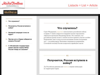 Listacle = List + Article
 