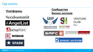 13
Где искать
Платформы
Сообщества
бизнес-ангелов
 