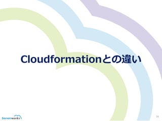 Cloudformationとの違い
16
 