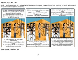 Ε ΣΚΗΝΗ Στίχοι 1140 – 1219
Φεύγει η Θεονόη και η Ελένη και ο Μενέλαος καταστρώνουν σχέδιο διαφυγής. Η Ελένη απορρίπτει τις προτάσεις του λέει το δικό της σχέδιο
που γίνεται δεκτό και το βάζουν σε εφαρμογή.
20
 