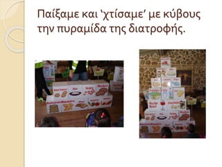 Παίξαμε και ‘χτίσαμε’ με κύβους
την πυραμίδα της διατροφής.
 