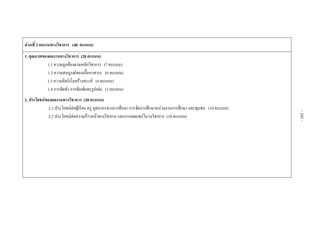 สวนที่ 2 ผลงานทางวิชาการ (40 คะแนน)
1. คุณภาพของผลงานทางวิชาการ (20 คะแนน)
1.1 ความถูกตองตามหลักวิชาการ (7 คะแนน)
1.2 ความสมบูรณของเนื้อหาสาระ (6 คะแนน)
1.3 ความคิดริเริ่มสรางสรรค (4 คะแนน)
1.4 การจัดทํา การพิมพและรูปเลม (3 คะแนน)
2. ประโยชนของผลงานทางวิชาการ (20 คะแนน)
2.1 ประโยชนตอผูเรียน ครู บุคลากรทางการศึกษา การจัดการศึกษาหนวยงานการศึกษา และชุมชน (10 คะแนน)
2.2 ประโยชนตอความกาวหนาทางวิชาการ และการเผยแพรในวงวิชาการ (10 คะแนน)
-245-
 