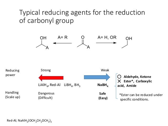 代表的な還元剤 typical reducing agents reducing agent