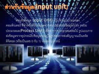 ????????????? (Input Unit) ???? ?????????????
??????????? ?????????????????????????? ???????????????????? ?????
????????(Process Unit) ??????????????????????? ?????????
??????????????????????????????????????????????????????????????
??????? (??????????? 0 ??? 1) ??????? ???????????????????? ??????
 