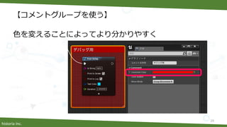 historia Inc.
【コメントグループを使う】
色を変えることによってより分かりやすく
29
 