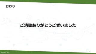 historia Inc.
おわり
57
ご清聴ありがとうございました
 