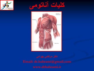 ‫آناتومی‬ ‫کلیات‬
‫بهرامی‬ ‫مرتضی‬ ‫دکتر‬
Email: dr.bahrami@gmail.com
www.drbahrami.ir
 