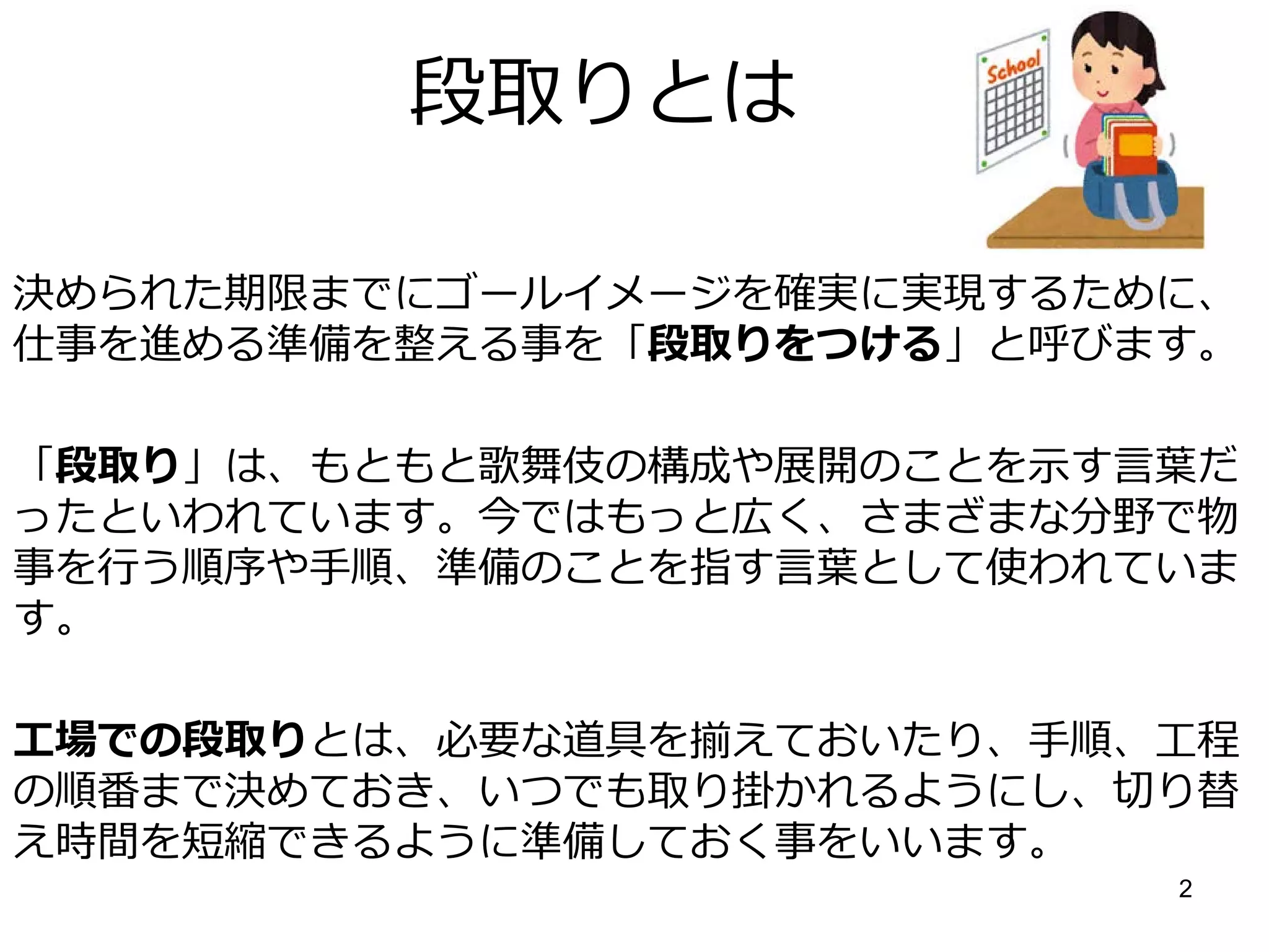 段取りの改善 | PDF