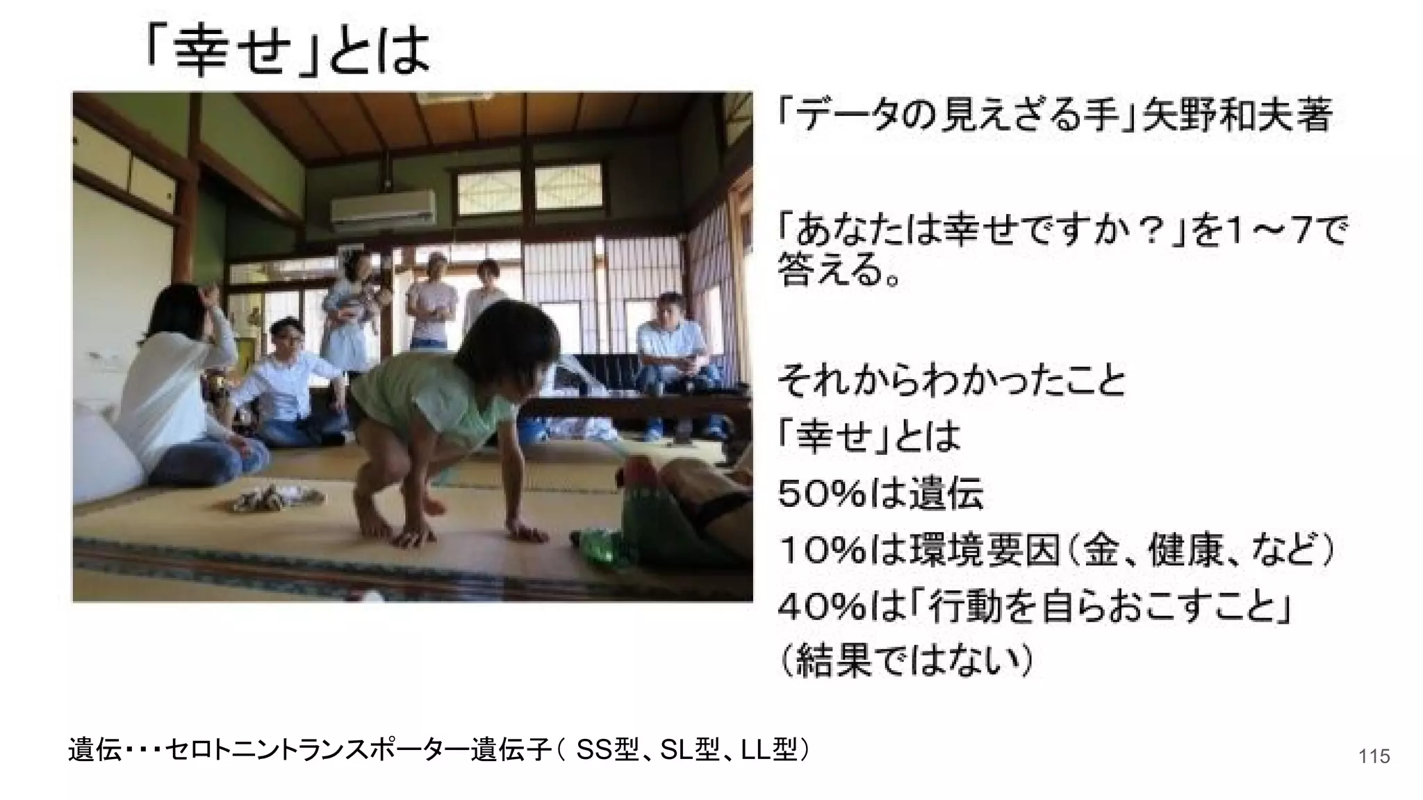 115遺伝・・・セロトニントランスポーター遺伝子（ SS型、SL型、LL型）
 