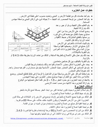 ‫ورشة‬ ‫عن‬ ‫تمرٌر‬‫النجارة‬‫المسلحة‬-‫جابر‬ ‫سٌد‬ ‫كرٌم‬
8|‫ة‬ ‫ح‬ ‫ف‬ ‫ص‬: ‫ة‬ ٌ ‫ك‬ ‫ل‬ ‫م‬ ‫ل‬ ‫ا‬ ‫ق‬ ‫و‬ ‫م‬ ‫ح‬u n d e r c o n s t r u c t i o n . b l o g s p o t . c o m /-h t t p : / / e n g i n e e r
‫الخنزٌره‬ ‫عمل‬ ‫خطوات‬
ًٌ‫المبن‬ ‫و‬ ‫األرض‬ ‫لطعة‬ ‫من‬ ‫كل‬ ‫مماسات‬ ‫أخذ‬ ‫تم‬‫االرض‬ ‫فى‬ ‫نمطة‬ ‫اعلى‬ ‫منسوب‬ ‫وتحدٌد‬.
‫المصمم‬ ‫لوحة‬ ‫من‬ ‫المحاور‬ ‫أخذ‬ ‫ٌتم‬‫الخٌط‬ ‫شد‬ ‫و‬–‫ال‬‫شئ‬ ‫ٌعوله‬-ً‫المبن‬ ‫أركان‬ ً‫ف‬‫مهندس‬ ‫بواسطة‬
‫المساحة‬.
ٌٌ‫الخ‬ ‫مكان‬ ‫التعلٌم‬ ‫تم‬‫ط‬‫بعد‬ ‫و‬ ‫جٌر‬ ‫أو‬ ‫برمل‬
.‫الخٌط‬ ‫إزالة‬ ‫ٌتم‬ ‫ذلن‬
ً‫أعل‬ ‫من‬ ‫بدئا‬ ‫األرض‬ ً‫عل‬ ‫المدات‬ ‫وضع‬
‫مستوي‬‫لوره‬ ‫فى‬ ‫لوره‬ ‫بضعا‬ ‫مع‬ ‫تتمابل‬ ‫بحٌث‬
‫و‬‫و‬‫صلها‬‫ضب‬ ‫و‬ ‫المشتركة‬ ‫بالمطع‬‫ط‬‫و‬ ‫األفمٌة‬
.‫التثبٌت‬ ‫لبل‬ ‫وذلن‬ ‫الزواٌا‬ ‫تعامد‬
‫المدادات‬ ‫تثبٌت‬ ‫ٌتم‬‫االرض‬ ‫فى‬ ‫بالخوابٌر‬
‫بواسطة‬ ‫أفمٌا‬ ‫وضبطها‬ ‫األوتار‬ ً‫ف‬ ‫ضلع‬ ‫ألول‬
‫العرائس‬ ‫ذات‬ ‫الخنزٌرة‬ ‫حالة‬ ً‫وف‬ ‫الماء‬ ‫مٌزان‬
.‫بالشٌكاالت‬ ‫التموٌة‬ ‫ٌتم‬
‫ذ‬ ‫بعد‬ٌ‫بالطر‬ ‫األضالع‬ ً‫بال‬ ‫عمل‬ ‫ٌتم‬ ‫لن‬‫مثلث‬ ‫بطرٌمة‬ ‫الزواٌا‬ ‫تعامد‬ ‫من‬ ‫التأكد‬ ‫و‬ ‫السابمة‬ ‫مة‬345‫أو‬
.‫بالزاوٌة‬
ٌ‫تم‬‫با‬ ‫التموٌة‬‫لمبالٌب‬.‫متعامدٌن‬ ‫ضلعٌن‬ ‫كل‬ ‫بٌن‬
.‫المٌاس‬ ‫شرٌط‬ ‫باستخدام‬ ‫وذلن‬ ‫والمواعد‬ ‫األعمدة‬ ‫محاور‬ ‫أماكن‬ ‫الخنزٌرة‬ ً‫عل‬ ‫ٌحدد‬
.‫واحد‬ ‫مسمار‬ ‫الفرعٌه‬ ‫و‬ ‫مسماران‬ ‫دق‬ ‫بٌتم‬ ‫األساسٌة‬ ‫المحاور‬ ‫حٌث‬ ‫المحاور‬ ‫أماكن‬ ً‫ف‬ ‫المسامٌر‬ ‫دق‬ ‫بتم‬
.‫المحاور‬ ‫أماكن‬ ‫خٌوط‬ ‫تشد‬
‫ا‬ ‫إسماط‬ ‫ٌتم‬) ‫الزمبة‬ ( ‫الشاغول‬ ‫مٌزان‬ ‫بواسطة‬ ‫األرض‬ ً‫عل‬ ‫لمراكز‬‫المحاور‬ ‫تماطع‬ ‫نماط‬ ‫فى‬‫ووضع‬
.‫المهندس‬ ‫مهمة‬ ً‫ه‬ ‫الخنزٌره‬ ‫محاور‬ ‫موضع‬ ‫مهمة‬ ‫أن‬ ‫العلم‬ ‫مع‬ ‫الجٌر‬ ‫مادة‬ ‫من‬ ‫عالمة‬
‫ٌالحظ‬‫بـ‬ ‫الحفر‬ ‫حدود‬ ‫عن‬ ‫الخنزٌره‬ ‫تبعد‬ ‫ان‬1.5–2‫امكن‬ ‫كلما‬ ‫متر‬‫الولوع‬ ‫من‬ ‫لحماٌتها‬
‫ٌتم‬‫االرضى‬ ‫اعمده‬ ‫صب‬ ‫من‬ ‫االنتهاء‬ ‫بعد‬ ‫الخنزٌره‬ ‫ازالة‬
‫أستالم‬‫الخنزٌرة‬
1.‫بالحفر‬ ‫تأثرها‬ ‫تمنع‬ ‫بمسافة‬ ‫الحفر‬ ‫ابعاد‬ ‫من‬ ‫اكبر‬ ‫ابعادها‬ ‫تكون‬ ‫بحٌث‬ ‫الخنزٌرة‬ ‫استالم‬ ‫ٌتم‬.
2.‫للتأك‬ ‫خٌط‬ ‫شد‬ ‫ٌتم‬‫الخنزٌرة‬ ‫اضالع‬ ‫استمامة‬ ‫من‬ ‫د‬.
3.‫الش‬ ‫او‬ ) ‫االرض‬ ‫فى‬ ‫توضع‬ ‫(اوتاد‬ ‫بالخوابٌر‬ ‫االضالع‬ ‫جمٌع‬ ‫تموٌة‬ ‫من‬ ‫التأكد‬‫كون‬ ‫حالة‬ ‫فى‬ ‫كاالت‬
‫الطبٌعٌة‬ ‫االرض‬ ‫من‬ ‫اعلى‬ ‫الخنزٌرة‬)‫مسافة‬ ‫على‬ ‫خالف‬ ‫خلف‬ ‫التثبٌت‬ ‫وٌكون‬50‫تمرٌبا‬ ‫سم‬.
4.ٌ‫الم‬ ‫مٌزان‬ ‫باستخدام‬ ‫الخنزٌرة‬ ‫اضالع‬ ‫من‬ ‫ضلع‬ ‫كل‬ ‫افمٌة‬ ‫مراجعة‬‫اه‬‫المامة‬ ‫مٌزان‬ ‫او‬.
5.‫االلتما‬ ‫اماكن‬ ‫عند‬ ‫الخنزٌرة‬ ‫اضالع‬ ‫افمٌة‬ ‫مراجعة‬‫ء‬.
6.‫االضالع‬ ‫بٌن‬ ‫المحصورة‬ ‫الوزاٌا‬ ‫من‬ ‫التأكد‬(90) ‫درجة‬‫فٌثاغور‬ ‫نظرٌة‬ ‫باستخدام‬‫ث‬3,4,5.
7.‫تثبٌته‬ ‫ٌتم‬ ‫ان‬ ‫الى‬ ‫االلتماء‬ ‫زواٌا‬ ‫فى‬ ‫حركة‬ ‫اى‬ ‫عدم‬ ‫من‬ ‫التاكد‬‫ا‬.‫ا‬‫ا‬‫جٌد‬ ‫وتموٌتها‬
 
