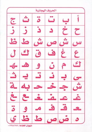 لاحظ واقرأ الحروف الهجائية