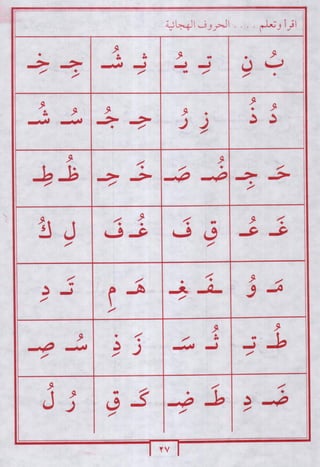 لاحظ واقرأ الحروف الهجائية