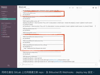 DEMO
GitLab repo Bitbucket Webhooks deploy key
 