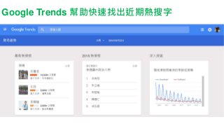 Google Trends 幫助快速找出近期熱搜字
 