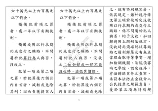 5
六十萬元以上六百萬元
以下罰金。
預 備 犯 前 項 之 罪
者，處一年以下有期徒
刑。
預備或用以行求期
約或交付之賄賂，不問
屬於犯罪行為人與否，
沒收之。
犯第一項或第二項
之罪，於犯罪後六個月
內自首者，減輕或免除
其刑；因而查獲提案人
六十萬元以上六百萬元
以下罰金。
預 備 犯 前 項 之 罪
者，處一年以下有期徒
刑。
預備或用以行求期
約或交付之賄賂，不問
屬 於 犯 人 與 否 ， 沒 收
之；如全部或一部不能
沒收時，追徵其價額。
犯第一項或第二項
之罪，於犯罪後六個月
內自首者，減輕或免除
之。但有特別規定者，
依其規定。鑑於現行條
文第三項前段所定沒收
用以行求期約或交付之
賄賂，係不問屬於犯人
與否，均予沒收，如回
歸適用上開刑法規定，
沒收時尚須確認該等賄
賂之權利歸屬及有無正
當理由取得等事實，增
加檢調機關、法院偵審
時之舉證、認定程序，
有礙賄賂案件之查察，
未符本法防止金錢介入
公民投票之規範意旨，
爰 於 第 三項 為 特 別 規
行
政
院
行
政
院
第
3514次
院
會
會
議
8311A501C23D99B2
 