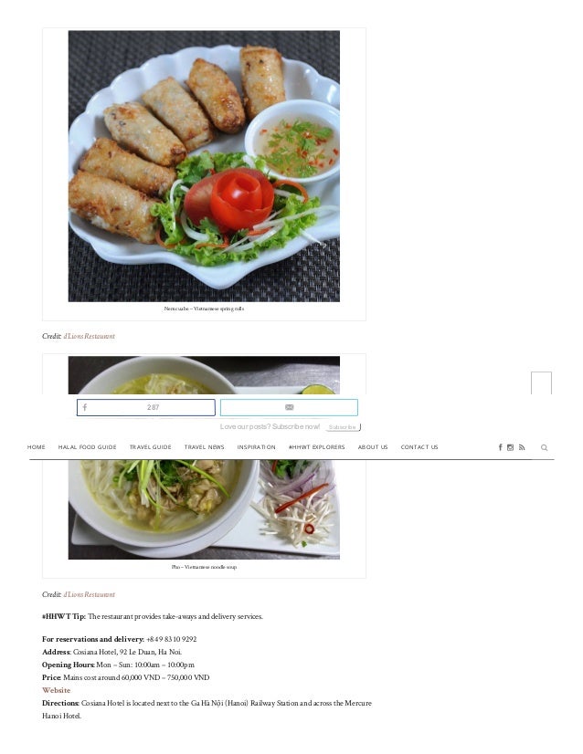 رستوران حلال در هانوی