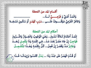 أحكام ( النون الساكنة و التنوين , الميم الساكنة , اللامات السواكن , المدود ) مع الدليل من التحفة و الجزرية  