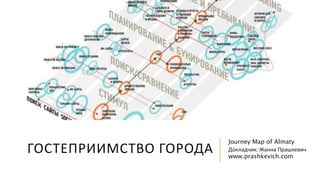 ГОСТЕПРИИМСТВО ГОРОДА
Journey Map of Almaty
Докладчик: Жанна Прашкевич
www.prashkevich.com
 