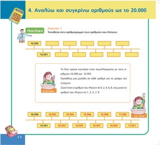 Μαθηματικά Δ΄ .1.4. ΄΄Αναλύω και συγκρίνω αριθμούς ως το 20.000΄΄