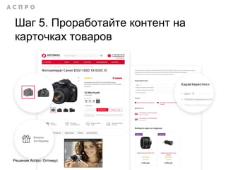 Шаг 5. Проработайте контент на
карточках товаров
Решение Аспро: Оптимус
 