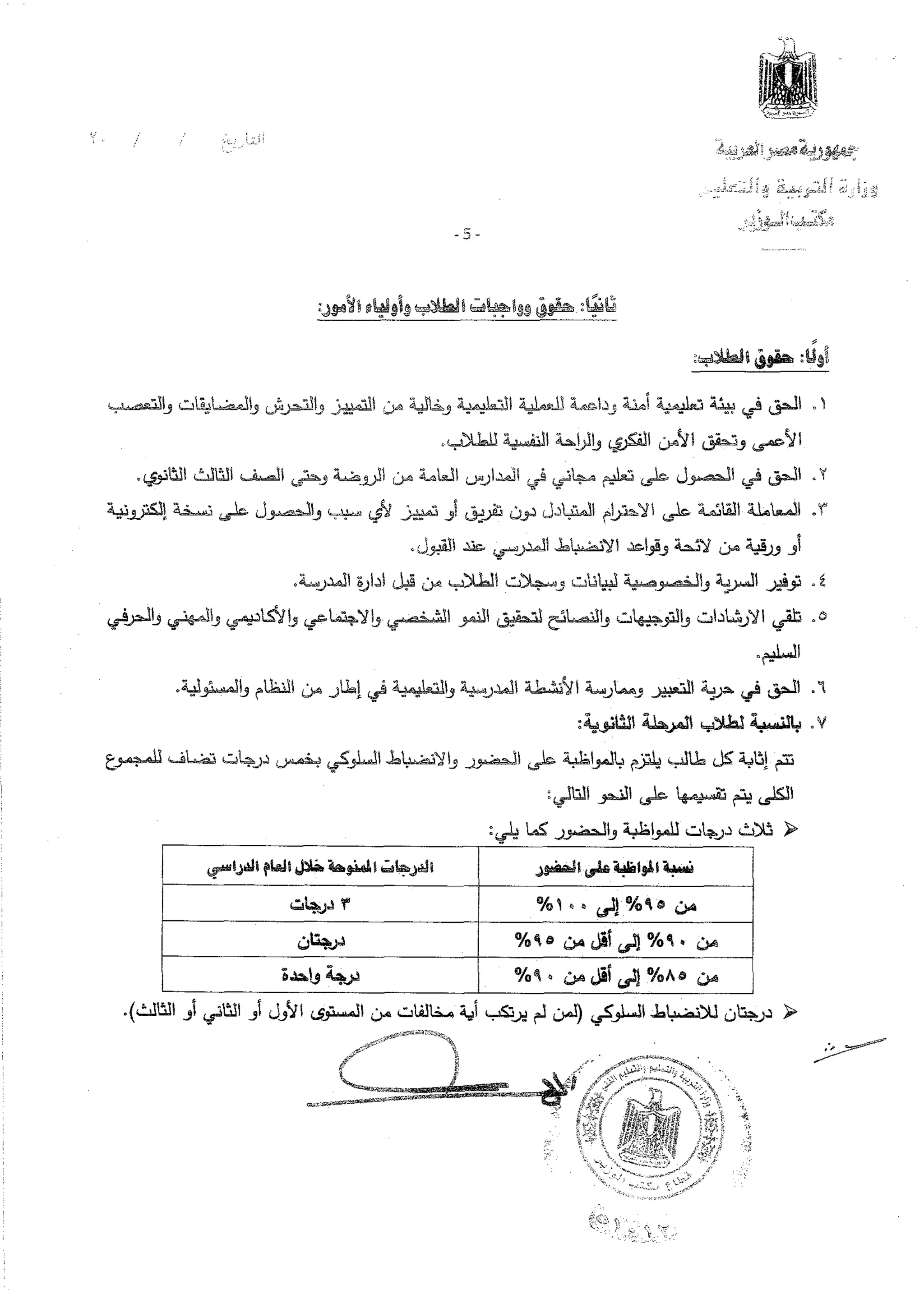 لائحــــة الانضباط المدرسي
