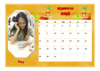 MayMayMay
จ. อ. พ. พฤ. ศ. ส. อา.
1 2 3 4 5 6 7
8 9 10 11 12 13 14
15 16 17 18 19 20 21
22 23 24 25 26 27 28
29 30 31
พฤษภาคม
2017
 