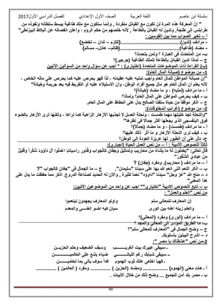 ‫عاصم‬ ‫ابن‬ ‫سلسلة‬‫العربية‬ ‫اللغة‬‫الصف‬‫األ‬‫ول‬‫األول‬ ‫الدراسي‬ ‫الفصل‬ ‫اإلعدادي‬2017
90
"‫هذه‬ ‫المعركة‬ ً‫إن‬‫من‬ ‫ونفوذه‬ ‫سلطانه‬ ‫يبسط‬ ‫طاغية‬ ‫ملك‬ ‫مع‬ ‫ستكون‬ ‫وإنما‬ , ‫منفردة‬ ‫القبائل‬ ‫مع‬ ‫تكون‬ ‫لن‬ ‫المرة‬
‫أل‬ , ‫بالطاعة‬ ‫القبائل‬ ‫له‬ ‫وتدين‬ ,‫طنجة‬ ‫إلى‬ ‫طرابلس‬"‫البيزنطى‬ ‫البالط‬ ‫عن‬ ‫انفصاله‬ ‫وأعلن‬ ، ‫الروم‬ ‫حكم‬ ‫من‬ ‫خلصهم‬ ‫نه‬
‫أ‬–: ‫القوسين‬ ‫بين‬ ‫مما‬ ‫الصواب‬ ‫تخير‬
-......................)‫(تدين‬ ‫مرادف‬‫...................{تلتزم‬–‫تدان‬–}‫تخضع‬
-‫(طاغية).........................................{ظالم‬ ‫مضاد‬–‫عادل‬–}‫مسالم‬
‫ب‬-‫يتحدث؟‬ ‫ولمن‬ ‫؟‬ ‫العبارة‬ ‫فى‬ ‫المتحدث‬ ‫من‬
‫ج‬–‫(جرجير)؟‬ ‫الطاغية‬ ‫للملك‬ ‫بالطاعة‬ ‫القبائل‬ ‫تدين‬ ‫لماذا‬
: )‫(اختيارى‬ ‫المتعددة‬ ‫الموضوعات‬ ‫ذات‬ ‫القراءة‬ )‫(ب‬‫اآلتيين‬ ‫السؤالين‬ ‫من‬ ‫واحد‬ ‫سؤال‬ ‫عن‬ ‫أجب‬ *
1-:)‫العام‬ ‫المال‬ ‫(صيانة‬ ‫موضوع‬ ‫من‬
، ‫الخاص‬ ‫ماله‬ ‫على‬ ‫يحرص‬ ‫كما‬ ‫عليه‬ ‫يحرص‬ ‫فهو‬ ‫لذا‬ ، ‫عقيدته‬ ‫عليه‬ ‫تمليه‬ ‫واجب‬ ‫العام‬ ‫للمال‬ ‫المواطن‬ ‫صيانة‬ ‫"إن‬
‫ي‬ ‫فيه‬ ‫التفريط‬ ‫أو‬ ‫عليه‬ ‫االستيالء‬ ‫وأن‬ ،‫الوطن‬ ‫أفراد‬ ‫جميع‬ ‫مال‬ ‫هو‬ ‫العام‬ ‫المال‬ ‫أن‬ ‫يعلم‬ ‫ألنه‬"‫وخيانة‬ ‫جريمة‬ ‫عد‬
‫أ‬-‫(خيانة)؟‬ ‫مضاد‬ ‫ما‬ ‫و‬ ، )‫(تمليه‬ ‫مرادف‬ ‫ما‬
‫ب‬-‫ولماذا؟‬ ‫العام؟‬ ‫المال‬ ‫على‬ ‫المواطن‬ ‫يحرص‬ ‫كيف‬
‫ج‬–.‫العام‬ ‫المال‬ ‫على‬ ‫الحفاظ‬ ‫على‬ ‫يدل‬ ‫الصالح‬ ‫سلفنا‬ ‫حياة‬ ‫من‬ ً‫ا‬‫موقف‬ ‫اذكر‬
2-:)‫المخلوقات‬ ‫(غرائب‬ ‫موضوع‬ ‫من‬
‫تجذب‬ ‫ال‬ ‫العسل‬ ‫ونحلة‬ ، ‫طمست‬ ‫مهما‬ ‫خليتها‬ ‫تجد‬ ‫"والنحلة‬‫بالضوء‬ ‫األزهار‬ ‫ترى‬ ‫ولكنها‬ ، ‫نراها‬ ‫كما‬ ‫الزاهية‬ ‫األزهار‬ ‫ها‬
"‫نظرها‬ ‫فى‬ َ‫ال‬‫جما‬ ‫أكثر‬ ‫يجعلها‬ ‫الذى‬ ‫البنفسجى‬ ‫فوق‬
‫أ‬-‫)؟‬ً‫ال‬‫(جما‬ ‫مضاد‬ ‫ما‬ ‫و‬ ، )‫(طمست‬ ‫مرادف‬ ‫ما‬
‫ب‬-‫عليها؟‬ ‫ذلك‬ ‫أثر‬ ‫ما‬ ‫و‬ ‫األزهار‬ ‫النحلة‬ ‫ترى‬ ‫كيف‬
‫ج‬-‫الوطن؟‬ ‫إلى‬ ‫العودة‬ ‫عريزة‬ ‫لها‬ ‫الطيور‬ ‫أن‬ ‫على‬ ‫دلل‬
‫النصو‬ ً‫ا‬‫ثالث‬: ‫األدبية‬ ‫ص‬‫أ‬–:)‫(اجبارى‬ ‫الحياة‬ ‫العمل‬ ‫نص‬ ‫من‬
:‫تعالى‬ ‫قال‬"َ‫د‬‫و‬‫َاو‬‫د‬ َ‫ل‬‫آ‬ ‫وا‬‫ل‬َ‫م‬‫اع‬ ‫ات‬َ‫ي‬‫اس‬َ‫ر‬ ‫ور‬‫د‬‫ق‬َ‫و‬ ‫اب‬َ‫و‬َ‫ج‬‫َال‬‫ك‬ ‫ان‬َ‫ف‬‫ج‬َ‫و‬ َ‫ل‬‫ي‬‫اث‬َ‫م‬َ‫ت‬َ‫و‬ َ‫يب‬‫ار‬َ‫ح‬َ‫م‬ ‫ن‬‫م‬ ‫َاء‬‫ش‬َ‫ي‬ ‫ا‬َ‫م‬ ‫ه‬َ‫ل‬ َ‫ون‬‫ل‬َ‫م‬‫ع‬َ‫ي‬ٌ‫ل‬‫ي‬‫ل‬َ‫ق‬َ‫و‬ ً‫ا‬‫ر‬‫ك‬‫ش‬
‫ور‬‫َّك‬‫ش‬‫ال‬ ‫ي‬‫اد‬َ‫ب‬‫ع‬ ‫ن‬‫م‬"
‫أ‬–‫ومفرد‬ ,)‫محاريب‬ ( ‫مرادف‬ ‫ما‬)‫(جفان‬?
‫ب‬–‫ج‬ ."‫"سليمان‬ ‫سيدنا‬ ‫على‬ ‫بها‬ ‫هللا‬ ‫انعم‬ ‫التى‬ ‫النعم‬ ‫اذكر‬–" ‫كالجواب‬ ‫"جفان‬ ‫فى‬ ‫الجمال‬ ‫ما‬?
‫د‬–‫على‬ ‫يدل‬ ‫ما‬ ‫حفظت‬ ‫مما‬ ‫اذكر‬ .‫الدروع‬ ‫لصناعة‬ ‫الحديد‬ ‫له‬ ‫وآالن‬ , ‫كثيرة‬ ً‫ا‬‫نعم‬ "‫"داوود‬ ‫سيدنا‬ "‫وجل‬ ‫"عز‬ ‫هللا‬ ‫منح‬
"‫المعنى‬ ‫هذا‬
‫ب‬–‫"اختيارى‬ ‫االدبية‬ ‫النصوص‬ ‫تابع‬:‫االتيين‬ ‫الموضوعين‬ ‫من‬ ‫واحد‬ ‫عن‬ ‫اجب‬ *"
: "‫والعمل‬ ‫"العلم‬ ‫نص‬ ‫من‬
‫سلم‬ ‫للمعالي‬ ‫المعارف‬ ‫إن‬‫لينعموا‬ ‫يجهدون‬ ‫المعارف‬ ‫وأولو‬
‫الورى‬ ‫بين‬ ‫أهله‬ ‫زينة‬ ‫والعلم‬‫والمعدم‬ ‫الغنــــى‬ ‫اخــو‬ ‫فيه‬ ‫سيان‬
‫أ‬–‫(المعالي)؟‬ ‫ومفرد‬ )‫(الورى‬ ‫مرادف‬ ‫ما‬
‫ب‬-‫؟‬ ‫والمجد‬ ‫المعالي‬ ‫إلى‬ ‫المؤدى‬ ‫الطريق‬ ‫ما‬
‫ج‬–‫سلم"؟‬ ‫للمعالى‬ ‫"المعارف‬ ‫فى‬ ‫الجمال‬ ‫وضح‬
‫د‬–.‫بأسلوبك‬ ‫البيتين‬ ‫اشرح‬
2-" ‫نص‬ ‫من‬‫مصر‬ ‫يا‬ ‫عشقتاك‬:"
‫الغريـــــــــب‬ ‫بيت‬ ‫عبيرك‬ ‫سيبقى‬ ‫ـ‬‫الحزيـــن‬ ‫وحلم‬ ‫الضعيف‬ ‫وسيف‬
‫الليالــــــــــي‬ ‫رغم‬ ‫شبابك‬ ‫سيبقى‬ ‫ــ‬‫العالميـــــــــــــــن‬ ‫على‬ ‫يشع‬ ‫ضياء‬
‫اله‬ ‫ثوب‬ ‫عنك‬ ‫اخلعى‬ ‫فهيا‬ ‫ـ‬‫موم‬‫تحلميــــــــن‬ ‫بما‬ ‫يأتى‬ ‫سوف‬ ً‫ا‬‫غد‬
.............. ) ‫العالمين‬ ( ‫ومفرد‬ .............. ) ‫(الحزين‬ ‫ومضاد‬ ................. )‫(الهموم‬ ‫معنى‬ ‫هات‬ ‫ـ‬ ‫أ‬
. ‫األبيات‬ ‫خالل‬ ‫من‬ ‫ذلك‬ ‫وضح‬ ... ‫للجميع‬ ‫أمن‬ ‫بلد‬ ‫مصر‬ ‫ـ‬ ‫ب‬
 