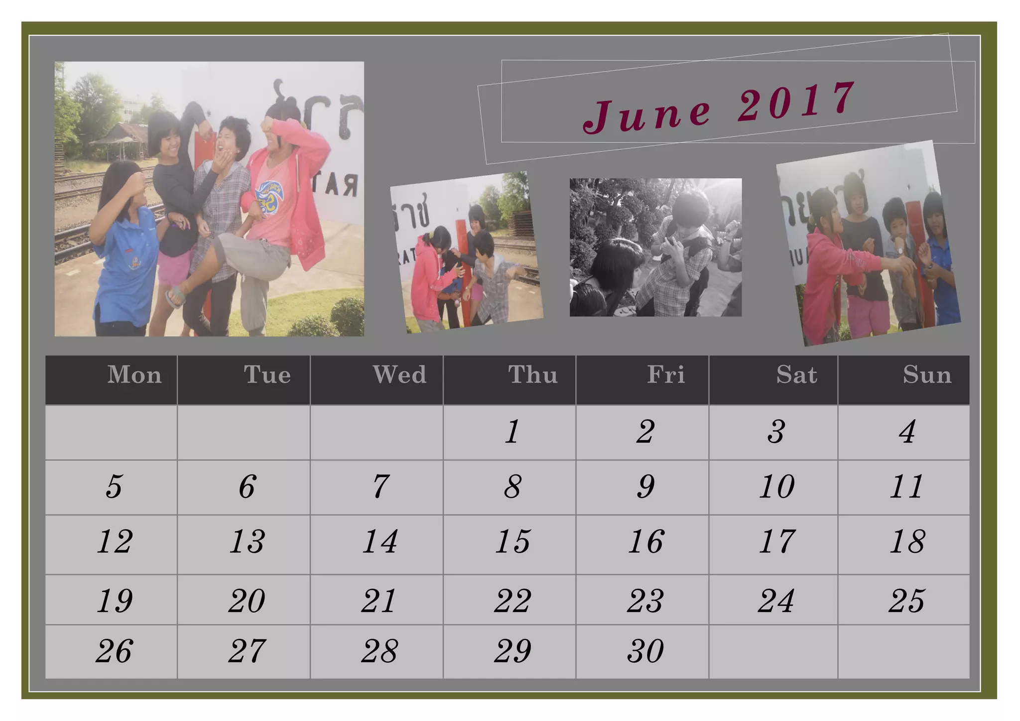 Mon Tue Wed Thu Fri Sat Sun
1 2 3 4
5 6 7 8 9 10 11
12 13 14 15 16 17 18
19 20 21 22 23 24 25
26 27 28 29 30
June 2017
 