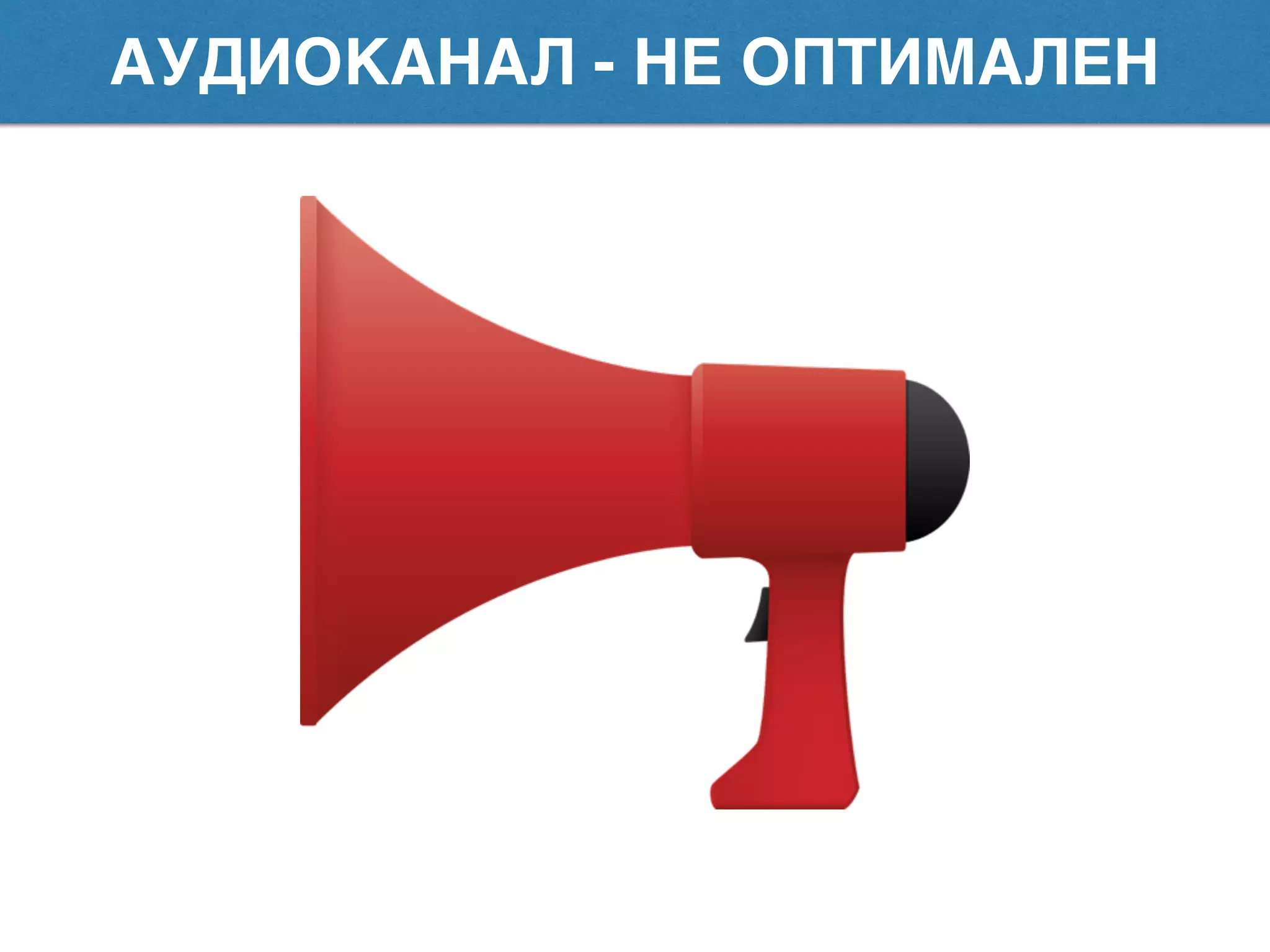 АУДИОКАНАЛ - НЕ ОПТИМАЛЕН
 