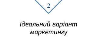 Ідеальний варіант
маркетингу
2
 