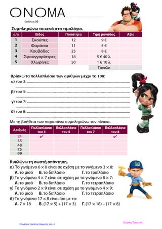 Ενότητα 9β
ONOMA …………………………………………….
Ευνίκη Τοκατλή
Επιμέλεια: Χρήστος Χαρμπής σελ. 4
 