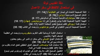 ‫لوقا‬ ‫القديس‬ ‫دقة‬
‫االعمال‬ ‫سفر‬ ‫في‬ ‫االلفاظ‬ ‫استعمال‬ ‫في‬
•‫هي‬ ‫ليسترا‬ ‫في‬ ‫للتحدث‬ ‫الصحيحة‬ ‫اللغة‬‫الليكأونية‬(‫اع‬14:11)
•‫مدينة‬ ‫السم‬ ‫الصحيح‬ ‫الشكل‬‫ترواس‬(‫اع‬16:8)
•‫لفظة‬ ‫استعمال‬«‫بوليتارك‬»‫تسالونيكي‬ ‫في‬ ‫صحيحة‬ ‫كتسمية‬(17:6)
•‫بولس‬ ‫لكلمة‬ ‫الصحيحة‬ ‫االثينية‬ ‫اللهجة‬(‫صغير‬)‫انه‬ ‫على‬‫سبرمولوجس‬(‫مهذار‬)(17:18)
•‫كلمة‬ ‫استعمال‬‫اريوباغي‬‫االثينية‬ ‫المحكمة‬ ‫لعضو‬ ‫صحيح‬ ‫كلقب‬(17:34)
•‫التسمية‬‫الصحيحة‬‫للرئيس‬‫التنفيذي‬‫في‬‫افسس‬‫جراماتيوس‬‫وترجمت‬‫الى‬‫الكاتب‬(19:35)
‫افسس‬ ‫جراماتيوس‬
CC-Art.com
•‫التكريم‬ ‫للقب‬ ‫الرومانية‬ ‫الكلمة‬ ‫استعمال‬«‫نيقوروس‬»‫العظ‬ ‫الى‬ ‫وترجمت‬‫يمة‬
‫ارطاميس‬ ‫اللهة‬ ‫كوصف‬.
•‫الجمع‬ ‫االستعمال‬‫انثوباتي‬‫يعملون‬ ‫رجلين‬ ‫الى‬ ‫تشير‬ ‫ان‬ ‫يمكن‬ ‫والتي‬
‫الوقت‬ ‫هذا‬ ‫في‬ ‫كاستشاريين‬(19:38)
•‫كلمة‬ ‫استعمال‬ ‫دقة‬‫بوليسانتس‬‫ب‬ ‫الماء‬ ‫لعمق‬ ‫الحقيقي‬ ‫العمق‬ ‫لتسجيل‬‫من‬ ‫القرب‬
‫ملطة‬(27:28)‫قامة‬ ‫الى‬ ‫الكلمة‬ ‫وترجمت‬.
•‫للقب‬ ‫الصحيح‬ ‫التطبيق‬«‫الجزيرة‬ ‫في‬ ‫االول‬ ‫الرجل‬»(‫ن‬ ‫تيس‬ ‫بروتوس‬‫يسو‬)
‫ملطة‬ ‫جزيرة‬ ‫لزعيم‬(28:7)‫مقدام‬ ‫الى‬ ‫وترجمت‬.
 