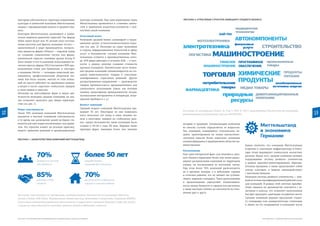 ИНСТИТУТ ИССЛЕДОВАНИЙ РАЗВИВАЮЩИХСЯ РЫНКОВ БИЗНЕС-ШКОЛЫ СКОЛКОВО
12 13
Знакомство с компаниями Миттельштанд
нии права собственности, структуры управления,
культуры и ценностей компании Миттельштанд
сходны с предприятиями малого и среднего биз-
неса.
Категория Миттельштанд доминирует в удиви-
тельно широком диапазоне отраслей. Так, фирма
Mühle имеет более чем 70 летний опыт изготов-
ления кисточек для бритья; компания Gerriets —
единственный в мире производитель театраль-
ных занавесов; фирма Uhlmann — мировой лидер
по созданию упаковочных систем для фарма-
цевтической отрасли; семейная группа Koenig &
Bauer входит в топ-3 компаний, выпускающих пе-
чатные прессы; фирма DELO поставляет 80% про-
мышленных клеев для банковских и сим-карт,
а компания Kärcher — всемирно известный про-
изводитель профессиональной уборочной тех-
ники. Как было сказано, многие из этих компа-
ний не просто работают на зарубежных рынках,
а входят в число «скрытых» глобальных лидеров
в своих нишах и отраслях.
Несмотря на многообразие форм и видов дея-
тельности немецких средних компаний, их ана-
лиз позволяет выделить ряд общих характери-
стик (см. рис. 1).
Право собственности
Около 70% немецких компаний Миттельштанд
находятся в частной (семейной) собственности,
в то время как размещение акций на бирже ста-
новится для них скорее исключением, чем прави-
лом. Это серьезно влияет на деловую практику,
модель принятия решений и организационную
культуру компаний. Еще одна характерная черта
Миттельштанд проявляется в «слиянии» ценно-
стей и принципов владельца-основателя с цен-
ностями самой компании.
Отраслевой фокус
Немецкий средний бизнес доминирует в тради-
ционных средне- и высокотехнологичных отрас-
лях (см. рис. 2). Несмотря на сдвиг экономики
в сторону информационных технологий и сферу
услуг, в большинстве случаев компании Мит-
тельштанд остаются в производственном секто-
ре. 85% фирм работают в сегменте B2B — в част-
ности, в рамках цепочки создания стоимости
крупных концернов. Значительная часть немец-
ких средних компаний специализируется на соз-
дании инвестиционных товаров и узкоспеци-
ализированных отраслевых решений. Другое
распространенное направление — производство
товаров премиум-класса, предназначенных для
длительного пользования (таких как бытовая
техника, канцелярские принадлежности, посуда,
музыкальные инструменты и аппаратура, меди-
цинские приборы и т. д.).
Возраст компаний
Средний возраст компаний Миттельштанд пре-
вышает 50 лет. Некоторые из них появились
всего несколько лет назад и лишь недавно во-
шли в категорию лидеров на глобальных рын-
ках, однако большинство таких компаний было
создано в 50–60 е годы XX века. Нередки также
примеры фирм, имеющих более чем вековую
Рисунок 1. Характеристики компаний Миттельштанд
Источник: подготовлено по материалам, опубликованным Институтом исследования Миттель-
штанд в Бонне (IfM Bonn), Федеральным министерством экономики и энергетики Германии (BMWi),
Агентством внешнеэкономической деятельности и маркетинга Германии (Germany Trade and Invest),
а также на сайте Института изучения среднего бизнеса (Midmarket Institute)
историю и традиции. Специализация компании
во многих случаях определяется ее возрастом.
Так, компании, появившиеся относительно не-
давно, ориентированы на новые высокотехно-
логичные отрасли. Более «взрослые» компании
сконцентрированы в традиционных областях ма-
шиностроения.
Расположение
Еще один интересный факт: для немецкого сред-
него бизнеса характерно более или менее равно-
мерное распределение компаний по территории
страны (за исключением ее восточной части).
При этом более 70% компаний располагаются
не в крупных центрах, а в небольших городах
и сельских районах, что не мешает им устанав-
ливать мировые стандарты. Такое расположение
и происхождение определяют взаимозависи-
мость между бизнесом и городом или регионом,
а также высокую степень их лояльности по отно-
шению друг к другу.
Миттельштанд
в экономике
Германии
Важно отметить, что компании Миттельштанд
встроены в локальную инфраструктуру и благо-
даря этому формируют уникальную экосистему
региона. Кроме того, средние компании активно
поддерживают систему двойного ученичества
в рамках практико-ориентированных образова-
тельных программ, а также представляют собой
основу кластеров и широко взаимодействуют
с местными банками.
Немецкая система двойного ученичества — важ-
ный источник квалифицированной рабочей силы
для компаний. В рамках этой системы приобре-
тение навыков на производстве сочетается с за-
нятиями в классах, что позволяет выпускникам
быстрее проходить адаптацию на рабочем месте.
Средние компании нередко предлагают студен-
ту стажировку или университетскую стипендию
в обмен на его возвращение в компанию после
Рисунок 2: Отраслевая структура немецкого среднего бизнеса
Источник: по материалам Venohr, B., Fear J., Witt A., 2015. Адаптировано Институтом исследований
развивающихся рынков бизнес-школы СКОЛКОВО
 