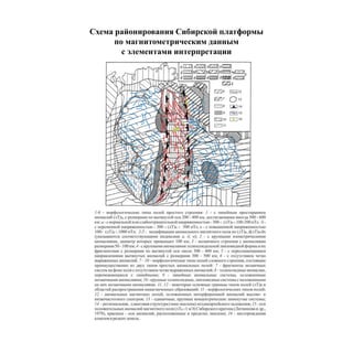 Схема районирования Сибирской платформы
по магнитометрическим данным
с элементами интерпретации
 