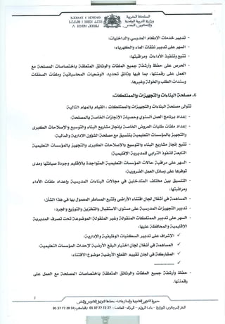 مهام مصالح المديريات الإقليمية