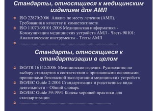 Внедрение международных стандартов в практику клинико-диагностических лабораторий