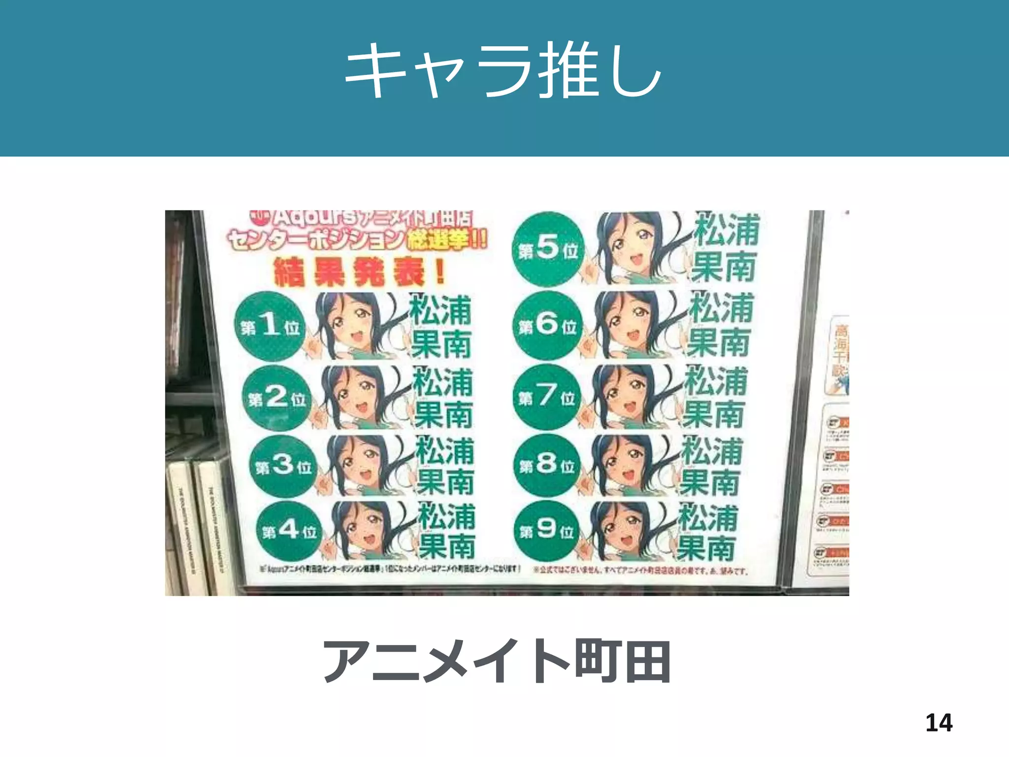 キャラ推し
14
アニメイト町田
 