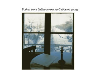 Вид из окна библиотеки на Садовую улицу
 