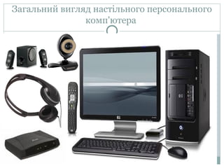 Загальний вигляд настільного персонального
комп'ютера
 