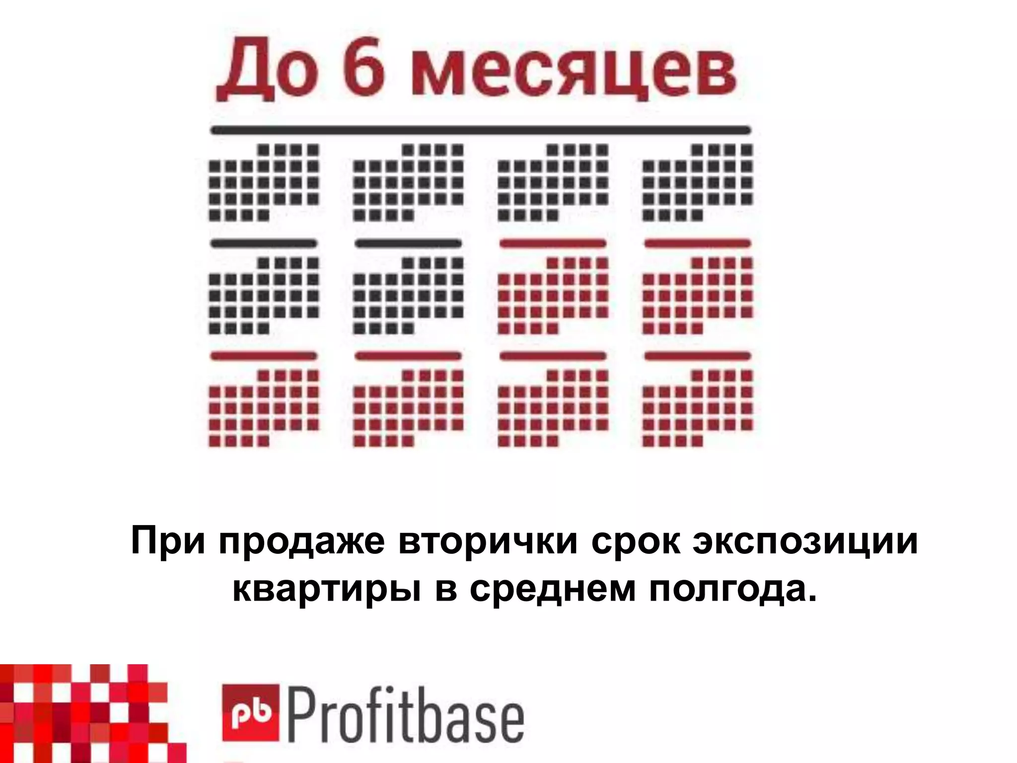 При продаже вторички срок экспозиции
квартиры в среднем полгода.
 