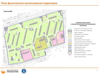 2
План фактического использования территории
УСЛОВНЫЕ ОБОЗНАЧЕНИЯ
К ПЛАНАМ ФАКТИЧЕСКОГО ИСПОЛЬЗОВАНИЯ
ТЕРРИТОРИИ
Участок №4