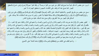 •َ‫ء‬ ‫و﴿من‬ ﴾‫نحو﴿األرض‬ ‫فقرأ‬ ،ً‫ا‬‫وقف‬ ‫أو‬ ً‫ال‬‫وص‬ ‫القراء‬ ‫من‬ ‫غيره‬ ‫عن‬ ‫النقل‬ ‫فيه‬ ‫صح‬ ‫مما‬ ً‫ا‬‫شيئ‬ ‫نقل‬ ‫أنه‬ ‫حفص‬ ‫عن‬ ‫يرد‬ ‫لم‬‫بالتحقيق‬ ﴾َ‫امن‬
‫للهمز‬.‫غير‬ ‫ال‬ ‫الهمزات‬ ‫بتحقيق‬ ‫المهموزة‬ ‫الكلمات‬ ‫على‬ ‫وقف‬ ‫أنه‬ ‫عنه‬ ‫صح‬ ‫كما‬.
•‫صح‬‫الكهف‬ ﴾‫﴿عوجا‬ ‫األلف‬ ‫على‬ ‫السكت‬ ‫والشاطبية‬ ‫التيسير‬ ‫طريق‬ ‫من‬ ‫حفص‬ ‫عن‬(1)‫بيس‬ ﴾‫﴿مرقدنا‬ ‫وألف‬(52)‫﴿من‬ ‫نون‬ ‫وعلى‬
﴾‫راق‬(‫القيامة‬27)﴾‫ران‬ ‫﴿بل‬ ‫والم‬(‫المطففين‬14)‫تنفس‬ ‫بال‬ ‫لطيفة‬ ‫بسكتة‬ ‫وذلك‬.‫ع‬ ‫يسكت‬ ‫فال‬ ،‫السكتات‬ ‫هذه‬ ‫سوى‬ ‫له‬ ‫وليس‬‫لى‬
‫النشر‬ ‫طرق‬ ‫من‬ ‫عليه‬ ‫السكت‬ ‫عنه‬ ‫صح‬ ‫ولكن‬ ،‫الطريق‬ ‫هذا‬ ‫من‬ ‫الهمز‬ ‫قبل‬ ‫الساكن‬.
•‫ذال‬ ‫حفص‬ ‫أظهر‬(‫إذ‬)‫هب‬‫ذ‬ ‫﴿إذ‬ ‫نحو‬ ‫والظاء‬ ‫الذال‬ ‫في‬ ‫وأدغمها‬ ،‫والصاد‬ ‫والسين‬ ‫والزاي‬ ‫والدال‬ ‫والجيم‬ ‫التاء‬ ‫حروف‬ ‫عند‬–‫إذ‬
﴾‫لموا‬‫ظ‬.‫دال‬ ‫أظهر‬ ‫كما‬(‫قد‬)‫وال‬ ‫التاء‬ ‫في‬ ‫وأدغمها‬ ،‫والظاء‬ ‫والضاد‬ ‫والصاد‬ ‫والشين‬ ‫والسين‬ ‫والزاي‬ ‫والذال‬ ‫الجيم‬ ‫حروف‬ ‫عند‬‫دال‬
‫بين‬‫ت‬ ‫﴿قد‬ ‫نحو‬–‫أظهر‬ ‫كما‬ ،﴾‫خلوا‬‫د‬ ‫وقد‬(‫التأنيث‬ ‫تاء‬)‫و‬ ‫والصاد‬ ‫والسين‬ ‫والزاي‬ ‫والجيم‬ ‫الثاء‬ ‫عند‬ ‫بالفعل‬ ‫المتصلة‬‫عند‬ ‫وأدغمها‬ ‫الظاء‬
‫جارتهم‬‫ت‬ ‫ربحت‬ ‫﴿فما‬ ‫نحو‬ ‫والطاء‬ ‫والدال‬ ‫التاء‬–‫عوتكما‬‫د‬ ‫أجيبت‬–‫الم‬ ‫وأظهر‬ ،﴾‫ائفة‬‫ط‬ ‫فآمنت‬(‫وبل‬ ‫هل‬)‫ال‬ ‫حروف‬ ‫عند‬‫والثاء‬ ‫تاء‬
‫كم‬‫ل‬ ‫﴿هل‬ ‫نحو‬ ‫والراء‬ ‫الالم‬ ‫في‬ ‫وأدغمها‬ ‫والنون‬ ‫والظاء‬ ‫والطاء‬ ‫والضاد‬ ‫والسين‬ ‫والزاي‬–‫تكرمون‬ ‫ال‬ ‫بل‬–﴾‫بكم‬‫ر‬ ‫بل‬.‫ول‬‫من‬ ‫يدغم‬ ‫م‬
‫باألعراف‬ ﴾‫لك‬‫ذ‬ ‫﴿يلهث‬ ‫سوى‬ ‫كلمتين‬ ‫من‬ ‫مخارجها‬ ‫قربت‬ ‫التي‬ ‫الحروف‬(176)﴾‫عنا‬‫م‬ ‫و﴿اركب‬(‫هود‬42.)
•‫بالمرسالت‬ ﴾‫م‬‫﴿نخلقك‬ ‫من‬ ‫الكاف‬ ‫في‬ ‫القاف‬ ‫وأدغم‬(20)‫األصح‬ ‫على‬ ً‫ال‬‫كام‬ ً‫ا‬‫إدغام‬.
@zad_qiraat‫أصول‬‫حفص‬ ‫اية‬‫و‬‫ر‬
 