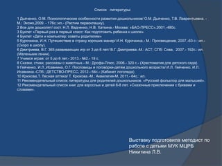 Список литературы:
1 Дьяченко, О.М. Психологические особенности развития дошкольников/ О.М. Дьяченко, Т.В. Лаврентьевна. -...