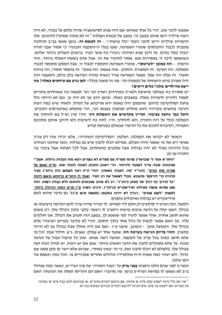 12
‫טוב‬ ‫לדבר‬ ‫אמצעי‬.‫כבודו‬ ‫על‬ ‫נלחם‬ ‫שהיה‬ ‫לסיטואציה‬ ‫מגיע‬ ‫היה‬ ‫אם‬ ‫מאיתנו‬ ‫אחד‬ ‫כל‬ ‫הרי‬,‫היה‬ ‫לא‬
‫אות‬ ‫יראו‬ ‫שילדיו‬ ‫רוצה‬‫זה‬ ‫במצב‬ ‫נו‬.‫ושפלות‬ ‫קטנות‬ ‫של‬ ‫במצב‬.1
‫לחינוכם‬ ‫שמועיל‬ ‫מחזה‬ ‫לא‬ ‫זה‬.‫אלו‬
‫להם‬ ‫יריעו‬ ‫שילדינו‬ ‫הדמויות‬?‫זועקי‬"‫נגיעות‬ ‫בלי‬"?–‫זה‬ ‫לעומת‬ ‫זה‬:‫בזמן‬‫בב‬ ‫שעשו‬"‫תהלוכה‬ ‫ב‬
‫החקלאים‬ ‫לכבוד‬ ‫פומבית‬‫השמיטה‬ ‫שומרי‬,‫ה‬ ‫בעלי‬ ‫טענו‬"‫השקפה‬‫הנכונה‬"‫תורה‬ ‫שבני‬ ‫אסור‬ ‫כי‬
‫בתים‬ ‫בעלי‬ ‫יכבדו‬.‫מג‬ ‫היכן‬ ‫עד‬‫העיוות‬ ‫יע‬?‫דברו‬ ‫עושי‬ ‫כח‬ ‫גיבורי‬.‫שלהם‬ ‫ביותר‬ ‫הנעלים‬ ‫ברגעים‬.
‫ה‬ ‫לדבר‬ ‫כשנשמעו‬'‫נפש‬ ‫במסירות‬.‫זה‬ ‫את‬ ‫להוקיר‬ ‫אסור‬.‫ביותר‬ ‫השפלה‬ ‫בשעתו‬ ‫אדם‬ ‫אבל‬,‫זוהי‬
‫הדמות‬.–‫כמובן‬ ‫וזה‬"‫לשיטתו‬."‫ה‬ ‫לכבוד‬ ‫התמסרו‬ ‫השמיטה‬ ‫שומרי‬'.‫לכבוד‬ ‫מתמסר‬ ‫העסקן‬ ‫אבל‬
‫המפלגה‬.‫העיקר‬ ‫וזה‬.‫המסגרת‬ ‫זה‬.‫והתוכן‬:‫באמת‬ ‫שזה‬.‫בשקר‬ ‫וזה‬.‫חומרי‬ ‫בהפסד‬ ‫זה‬,‫ברווח‬ ‫וזה‬
‫חומרי‬.‫שפל‬ ‫וזה‬ ‫נעלה‬ ‫זה‬.‫כולם‬ ‫בלב‬ ‫וקדושה‬ ‫טהרה‬ ‫רגשות‬ ‫עורר‬ ‫השמיטה‬ ‫מעמד‬,‫הזה‬ ‫והמעמד‬
‫וכו‬ ‫נקמנות‬ ‫של‬ ‫והשחתה‬ ‫ברוע‬ ‫מעורב‬ ‫היה‬'.‫בכלל‬ ‫משנה‬ ‫זה‬ ‫מה‬!!‫כאלה‬ ‫עיוותים‬ ‫עם‬ ‫נגיע‬ ‫לאן‬?‫מה‬
‫שלנו‬ ‫מהילדים‬ ‫ייצא‬?‫ריקים‬ ‫כלים‬?
‫כזו‬ ‫מסורת‬ ‫יש‬‫בעולם‬?‫ולאז‬ ‫מישיבת‬'‫וכו‬ ‫ראדין‬ ‫נובהרדוק‬ ‫ין‬'‫וכו‬'‫בחורים‬ ‫ששולחים‬ ‫כזו‬ ‫למגמה‬
‫כאלה‬ ‫לדמויות‬ ‫ולהריע‬ ‫לעמוד‬.‫כאלה‬ ‫במצבים‬.‫כן‬ ‫היה‬ ‫לא‬ ‫שך‬ ‫הרב‬ ‫ובזמן‬.‫כלל‬ ‫הייתה‬ ‫לא‬ ‫וגם‬
‫כהיום‬ ‫הפוליטיקה‬ ‫צחנת‬.‫הגדול‬ ‫של‬ ‫אריכתא‬ ‫ידא‬ ‫באמת‬ ‫היה‬ ‫שהעסקן‬.‫דעות‬ ‫כמה‬ ‫שיש‬ ‫ולאחר‬
‫והוא‬ ‫בקדירה‬ ‫בוחשים‬ ‫והרבה‬‫וכו‬ ‫בעצמו‬ ‫ומתמרן‬ ‫מחליט‬,'‫ותככים‬ ‫באינטרסים‬ ‫מתמלא‬ ‫הרי‬.
‫ו‬‫בציבור‬ ‫נחשף‬ ‫כבר‬ ‫הכל‬.‫הזו‬ ‫השפלות‬ ‫את‬ ‫מקדשים‬ ‫ועדיין‬.‫זצ‬ ‫מרן‬ ‫והרי‬"‫את‬ ‫להוסיף‬ ‫בא‬ ‫ל‬
‫המפלגה‬‫ככלי‬‫התורה‬ ‫רוח‬ ‫על‬,‫להחליף‬ ‫ולא‬,‫ח‬"‫ו‬.‫מתוכנם‬ ‫אותם‬ ‫לרוקן‬ ‫ולא‬ ‫לישיבות‬ ‫כח‬ ‫לתת‬
‫האמיתי‬,‫בע‬ ‫שבעולם‬ ‫הכיעור‬ ‫כל‬ ‫את‬ ‫לתוכם‬ ‫ולהכניס‬‫קודש‬ ‫טיפת‬.
‫לא‬ ‫וכאשר‬‫את‬ ‫יקדשו‬‫המפלגה‬,‫ו‬‫שלטון‬"‫הטהורה‬ ‫הפוליטיקה‬",‫יכירו‬ ‫אלא‬‫צורך‬ ‫רק‬ ‫שזה‬
‫את‬ ‫ויש‬ ‫אנושי‬‫העולם‬ ‫והיה‬ ‫שאמר‬ ‫מי‬,‫גבולות‬ ‫גם‬ ‫שיש‬ ‫להבין‬ ‫יוכלו‬ ‫ממילא‬.‫רבותינו‬ ‫שחינכו‬ ‫וכמו‬
‫הדורות‬ ‫בכל‬[‫אולי‬‫לא‬‫גבולות‬ ‫יהיו‬‫מושחתים‬ ‫עסקנים‬ ‫אצל‬,‫א‬‫בל‬‫הפחות‬ ‫לכל‬‫צ‬ ‫אצל‬‫בני‬ ‫יבור‬
‫עכ‬ ‫התורה‬"‫פ‬.]
"‫החזו‬"‫גדולות‬ ‫תקלות‬ ‫מזה‬ ‫ויצא‬ ‫כשרים‬ ‫לא‬ ‫ספרים‬ ‫עם‬ ‫ספריה‬ ‫שרפו‬ ‫שבראדין‬ ‫לי‬ ‫אמר‬ ‫א‬.‫אעפ‬"‫י‬
‫ולהיזהר‬ ‫לשקול‬ ‫צריך‬ ‫טובה‬ ‫שהכוונה‬.‫אמו‬ ‫לכבוד‬ ‫לטובה‬ ‫התכוון‬ ‫ראובן‬ ‫הרי‬,‫ומ‬"‫על‬ ‫נענש‬ ‫מ‬
‫פחז‬ ‫שהיה‬‫כמים‬"( .‫הגר‬"‫יפה‬ ‫ד‬.‫באמת‬ ‫לעבדך‬.)‫ת‬ ‫יהודי‬"‫ביהכ‬ ‫כרב‬ ‫לשמש‬ ‫רצה‬ ‫ח‬"‫ב‬ ‫נ‬‫עיר‬
‫מהצבא‬ ‫להיפטר‬ ‫כדי‬ ‫פלונית‬.‫העיר‬ ‫רב‬ ‫את‬ ‫לשאול‬ ‫מבלי‬.‫החזו‬ ‫לו‬ ‫ואמר‬"‫להבה‬ ‫ובאש‬ ‫ברתחא‬ ‫א‬
"‫ביהכ‬ ‫מפתן‬ ‫אל‬ ‫רגלך‬ ‫כף‬ ‫תדרוך‬ ‫בל‬"‫נ‬."‫רשות‬ ‫קבלת‬ ‫ללא‬ ‫לתחומו‬ ‫שנכנסים‬ ‫אוהב‬ ‫לא‬ ‫רב‬.‫הלה‬
‫בביהכ‬ ‫ואידישקייט‬ ‫פעילות‬ ‫עושה‬ ‫שהוא‬ ‫טען‬"‫נ‬.‫השיב‬ ‫ורבינו‬‫ע‬"‫ביותר‬ ‫הגדולה‬ ‫המנה‬ ‫מגיע‬ ‫ז‬.
‫לעשות‬"‫ש‬ ‫לשם‬‫מים‬.. "‫במקום‬ ‫ידרכו‬ ‫לא‬ ‫רגליך‬( !‫ק‬ ‫איש‬ ‫מעשה‬"‫ג‬")‫בדבר‬ ‫גם‬‫לשם‬ ‫שהוא‬
‫אידישקייט‬‫יש‬‫גבול‬‫ות‬‫ושיקול‬‫נוספים‬ ‫ים‬.
‫ולמשל‬,‫הגרמ‬ ‫הנה‬"‫סולוביצ‬ ‫ד‬'‫לאחים‬ ‫ליד‬ ‫חתם‬ ‫יק‬.‫או‬ ‫בישיבתו‬ ‫התרמה‬ ‫להם‬ ‫עורך‬ ‫שהיה‬ ‫יצוייר‬ ‫לו‬
‫בכולל‬.‫ויעשה‬ ‫לו‬ ‫ויתערב‬ ‫מישהו‬ ‫שיבוא‬ ‫הדעת‬ ‫על‬ ‫יעלה‬ ‫האם‬'‫בלגן‬'‫של‬ ‫הכולל‬ ‫בתוך‬‫ו‬,‫משום‬ ‫רק‬
‫אחרת‬ ‫חושב‬ ‫שהוא‬.‫אולי‬‫לך‬ ‫שנשמע‬ ‫למי‬ ‫להגיד‬ ‫אפשר‬,‫הכולל‬ ‫את‬ ‫תעזוב‬ ‫הזה‬ ‫במצב‬.‫חולקים‬ ‫אנו‬
‫עליו‬.‫תחומו‬ ‫בתוך‬ ‫אחר‬ ‫גדול‬ ‫על‬ ‫לכפות‬ ‫אפשר‬ ‫האם‬ ‫אך‬,‫אלא‬ ‫הציבורי‬ ‫במרחב‬ ‫מדובר‬ ‫לא‬ ‫והרי‬
‫שלו‬ ‫בכולל‬.‫מובן‬ ‫והנמשל‬.-‫וכמובן‬,‫ע‬ ‫שיענו‬"‫ז‬:‫הייתי‬ ‫לא‬ ‫גם‬ ‫בכולל‬ ‫שבת‬ ‫מחלל‬ ‫היה‬ ‫אם‬ ‫ואם‬
‫מתערב‬.‫ב‬ ‫הגישה‬ ‫בדיוק‬ ‫וזוהי‬‫הזו‬ ‫שיטה‬,‫עמלק‬ ‫יש‬ ‫אחד‬ ‫שמצד‬.‫נאצים‬.‫ג‬"‫ע‬.‫שבת‬ ‫חילול‬.‫מי‬ ‫וכל‬
‫של‬ ‫עניין‬ ‫בכל‬ ‫כמונו‬ ‫חושב‬ ‫שלא‬‫השקפה‬.‫אנחנו‬ ‫השני‬ ‫ומהצד‬.‫הנהגה‬ ‫של‬ ‫וגבול‬ ‫שיקול‬ ‫כל‬ ‫ואין‬
‫נכונה‬.‫ביותר‬ ‫הפשוט‬ ‫הדבר‬ ‫את‬ ‫להבין‬ ‫מסוגלים‬ ‫שלא‬ ‫עד‬.‫ויכוח‬ ‫יש‬ ‫אם‬ ‫שגם‬,‫דעה‬ ‫זכות‬ ‫לגדול‬ ‫יש‬
‫בכולל‬‫שלו‬[ .‫זאת‬ ‫להבין‬ ‫יוכלו‬ ‫לא‬ ‫ולעולם‬,‫זה‬ ‫כי‬"‫כאחד‬ ‫באין‬",‫שם‬ ‫ממנו‬ ‫פקע‬ ‫קו‬ ‫יישר‬ ‫שלא‬ ‫שברגע‬
'‫גדול‬'.‫ת‬ ‫מאות‬ ‫כמה‬ ‫יעזור‬ ‫ולא‬"‫בו‬ ‫שמכירים‬ ‫אחרים‬ ‫וגדולים‬ ‫מתלמידיו‬ ‫ח‬.‫נגד‬ ‫וכאפס‬ ‫כאין‬ ‫הכל‬
‫שלנו‬ ‫הקו‬.]
‫וכמו‬"‫כ‬‫שנים‬ ‫לפני‬‫והפגינו‬ ‫הלכו‬‫ברק‬ ‫בבני‬‫על‬"‫התורה‬ ‫כבוד‬"‫הגרי‬ ‫מרן‬ ‫של‬"‫ש‬,‫כמ‬ ‫כאשר‬‫מגדולי‬ ‫ה‬
‫ב‬"‫בפרשת‬ ‫לו‬ ‫נשמעו‬ ‫לא‬ ‫ב‬‫הגרח‬"‫פ‬‫ברמן‬.‫מדובר‬ ‫מה‬?‫הנהגתו‬ ‫את‬ ‫ופסלו‬ ‫התריסו‬ ‫הם‬ ‫האם‬?‫האם‬
1
‫כאן‬ ‫ואין‬‫כלל‬‫אלמוני‬ ‫או‬ ‫פלוני‬ ‫עסקן‬ ‫לשפוט‬ ‫כוונה‬,‫לב‬ ‫בתום‬ ‫לשמים‬ ‫כוונתם‬ ‫אם‬.‫מפלגתי‬ ‫או‬ ‫אישי‬ ‫כבוד‬ ‫למען‬ ‫שכוונתם‬ ‫או‬.
‫אדם‬ ‫בני‬ ‫לשפוט‬ ‫כאן‬ ‫מענייננו‬ ‫אין‬.‫דא‬ ‫כגון‬ ‫ונפוצים‬ ‫שכיחים‬ ‫למקרים‬ ‫לדוגמא‬ ‫הכוונה‬ ‫אלא‬.
 