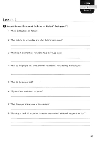 نشاط اللغة الانكليزية للصف الرابع الاعدادي