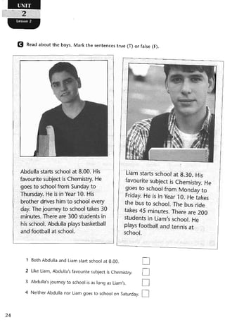 نشاط اللغة الانكليزية للصف الرابع الاعدادي